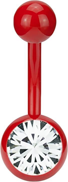 Actual product image Star Piercing Banane Fire Red mit Swarovski Kristallkugel silber (without brass, Surgical steel 316L)