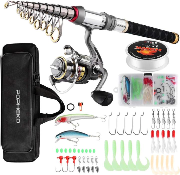 Mouhike Set de cannes à pêche (Télescope, 180 cm)
