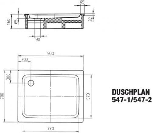 Produktbild Kaldewei Duschplan 547-1 70x90cm