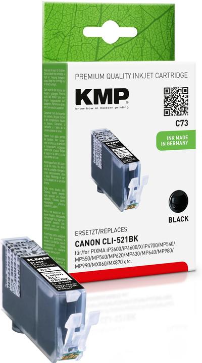 Produktbild KMP C73 Tintenpatrone kompatibel mit Canon CLI-521 BK (BK)