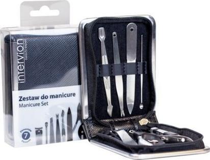 Produktbild Markenlos INTER-VION SET Black Leather zestaw do manicure obcinacz + cążki + pilniczek + pęseta + nożyczki +