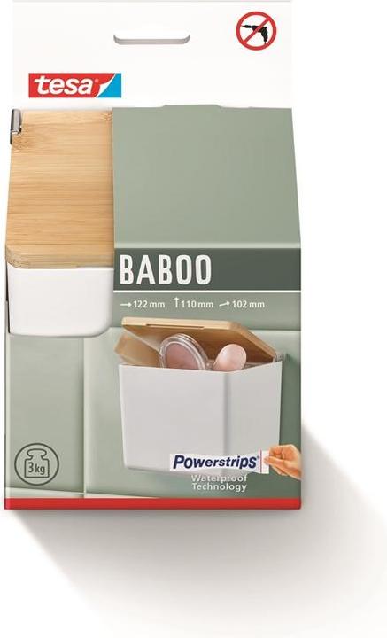 Produktbild tesa BABOO Aufbewahrungsbox mit Deckel, klein inkl. Klebelösung ohne Bohren