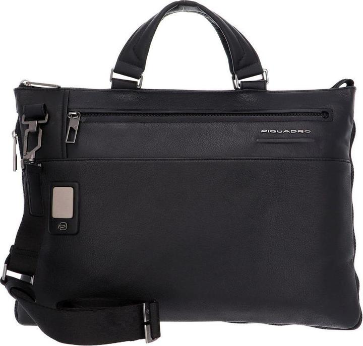 Produktbild Piquadro Akron, Leather Briefcase, Laptop Compartiment, Black, 30 x 42x 3.