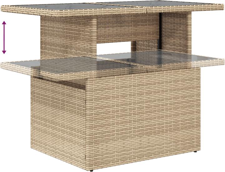 Produktbild VidaXL 9-teiliges Garten Sofa Set mit Kissen Beige Poly Rattan