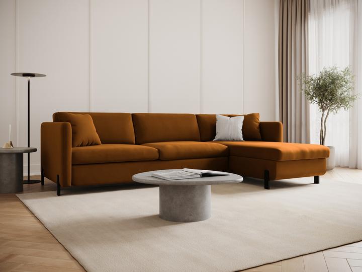 Image du produit Micadoni Canapé D'Angle Velours Droit Convertible, "Gloria", 5 Places, 280x170x80Fabriqué en Europe (Canapé d'angle)
