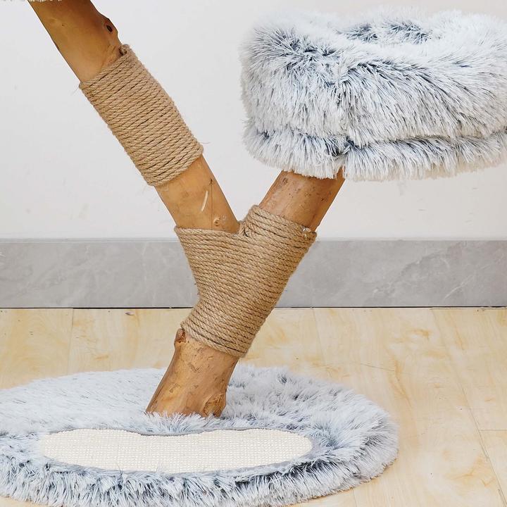 Produktbild Fudajo Designer-Kratzbaum (80 cm, Creme, Grau)