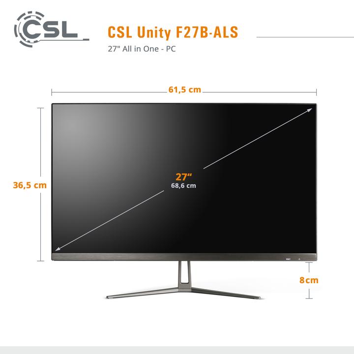 Actual product image CSL All-in-One-PC Unity F27B-ALS 256 GB 16 GB RAM Win 11 Home (16 GB, 256 GB, Intel UHD Graphics)