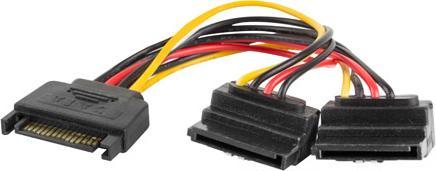 Actual product image Lanberg CA-SASA-10CU-0015 SATA cable 0.15 m SATA 15-pin 2 x SATA 15-pin Black