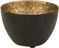 IKO Bol en métal noir, intérieur doré h=6,5cm d=10cm