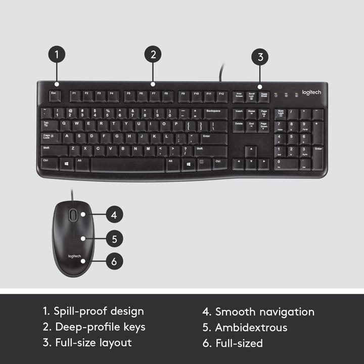 Produktbild Logitech Mk120 (CH, Kabelgebunden)