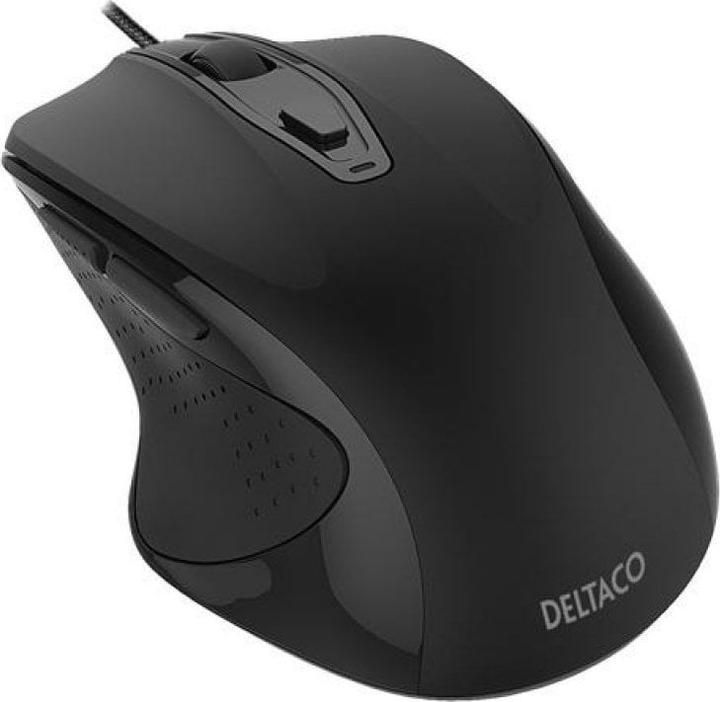 Actual product image Deltaco OFFICE with cord, ergonomic, quiet, black