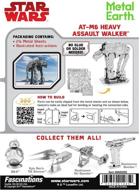 Actual product image Metal Earth Star Wars EP 8 AT-M6 Heavy Assault Walker