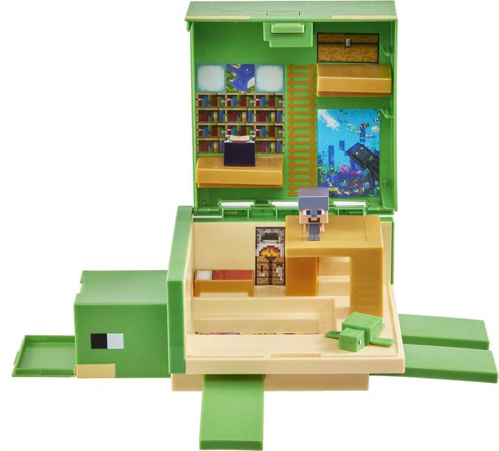 Actual product image Minecraft Transforming Turtle Hideout and Action Figures