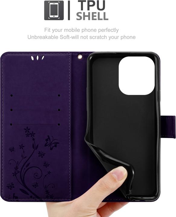 Actual product image Cadorabo Cover for Apple iPhone 14 PRO MAX in Flower Book Style (Apple iPhone 14 Pro Max)