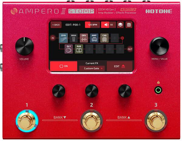 Produktbild Hotone Ampero II Stomp 10th Anniversary Limited Edition Amp Modeler / Effects Processor met 10-inch red vin