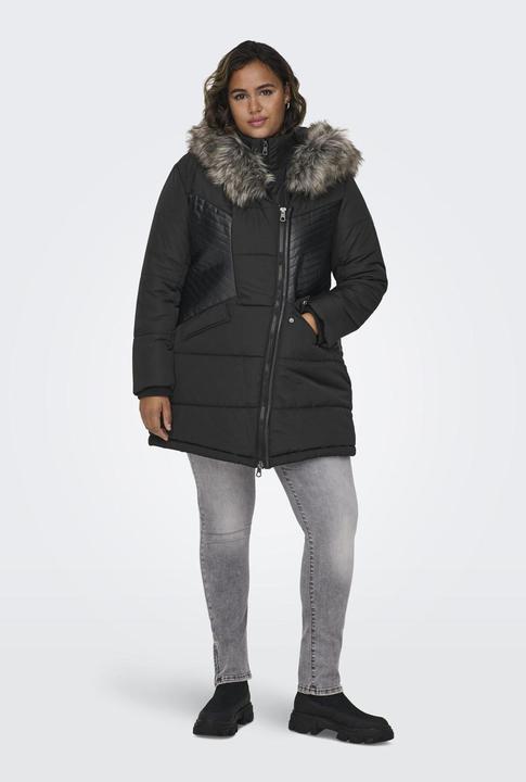 Immagine prodotto Only Cappotto curvy con cappuccio in pelliccia (L)