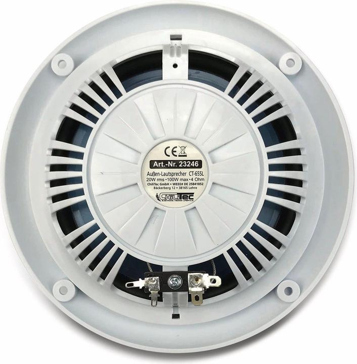 Produktbild Chilitec Aussen-Lautsprecher CT-65SL, wasserfest, SlimDesign 6,5", 100 W, weiss (1 Stk.)