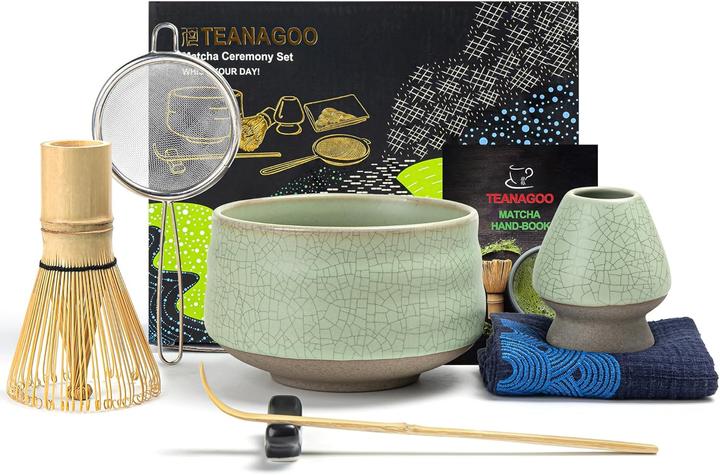 Teanagoo 7-teiliges Matcha Tee-Set mit Besen und Zubehör