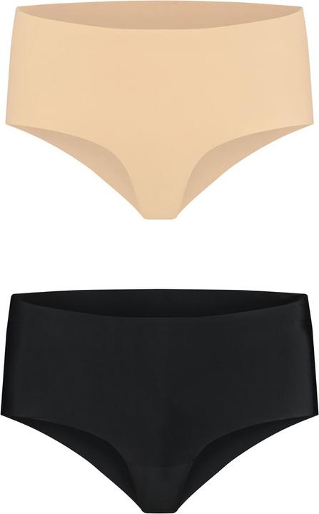 Bye Bra Invisible High Brief Nude + Black (XL, 2er Pack)