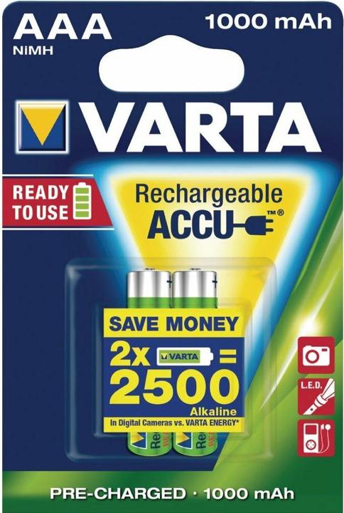 Actual product image Varta Recharge Accu Power (2 pcs., AAA, 1000 mAh)