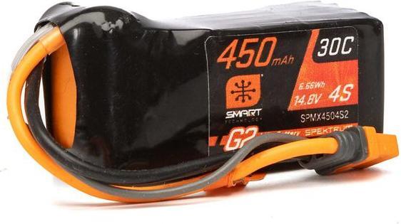 Image du produit Spektrum 450mAh 4S 14.8V Smart G2 Batterie LiPo 30C IC2 (14.80 V, 450 mAh)