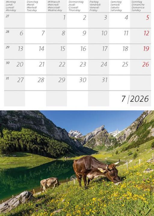Actual product image Kleiner Schweizer Kalender 2026 (Hardcover, German, French)