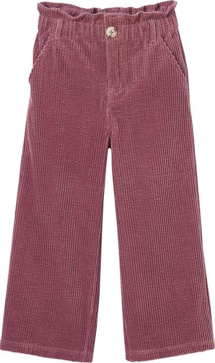 Actual product image Vertbaudet Wide girls' corduroy trousers with paperbag waistband (92)