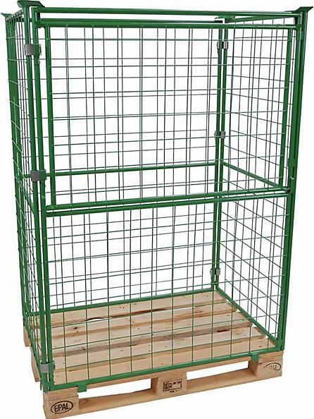 Actual product image eurokraft basic Mesh stacking frame for EUR pallet, with flap, mesh size 100 x 100 mm, height