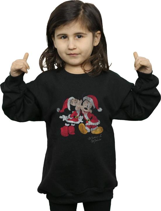Actual product image Disney Girls Mickey And Minnie Christmas Kiss Sweatshirt (152, 158)