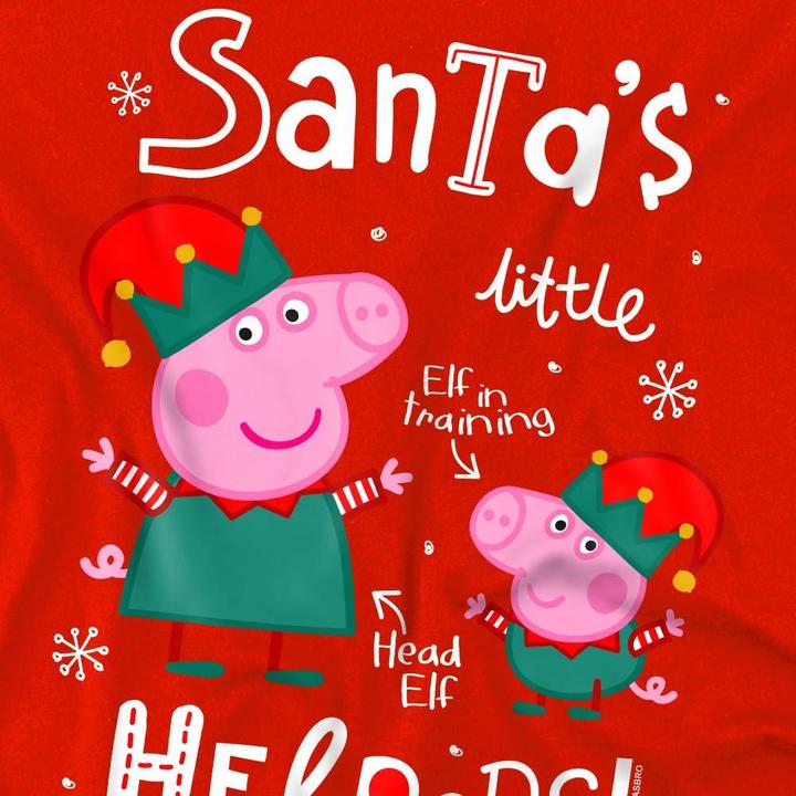 Actual product image Peppa Pig Childrens/Kids Peppa And George Elves Christmas T-Shirt (152, 158)