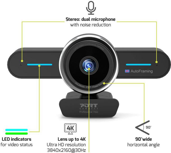 Actual product image Port Designs Port WEB CAM 4K STEREO