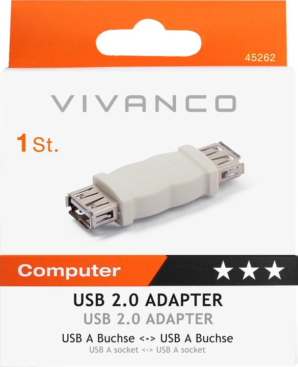 Actual product image Vivanco High-grade USB 2.0 compatible adapter USB A White (USB-A)