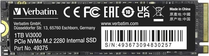 Produktbild Verbatim SSD Vi3000 Internal PCIe NVMe M.2 (1000 GB, M.2 2280)