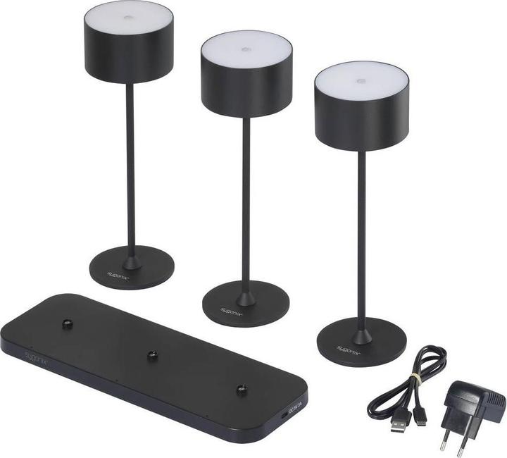 Produktbild Sygonix 3er Set SY-6627262 LED-Tischlampe LED 5.5 W Schwarz