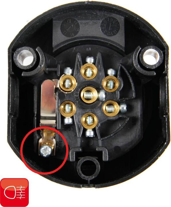 Image du produit Lampa Prise de remorque 7 broches avec contact pour feu antibrouillard