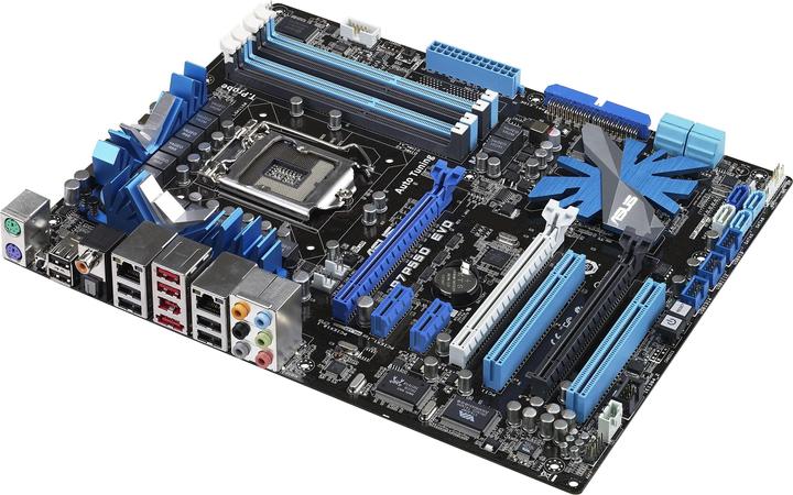Produktbild ASUS P7P55D EVO, Intel P55, LGA1156, SLI, CFX (LGA 1156, ATX)