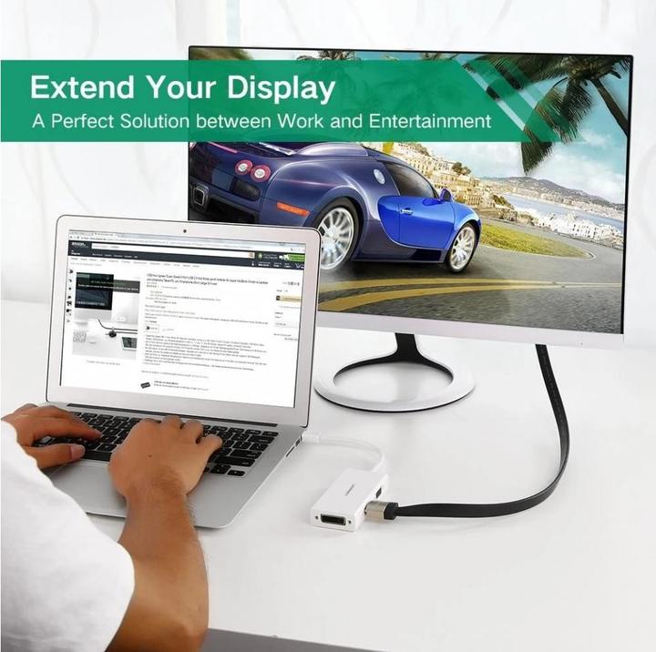 Actual product image Ugreen Mini Display Port to HDMI, VGA and DVI Adapter (Mini DP, DVI)