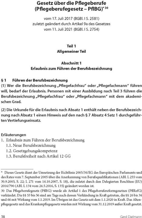 Produktbild Pflegeberufsgesetz und Ausbildungs- und Prüfungsverordnung (Deutsch, Gerd Dielmann, 2022)