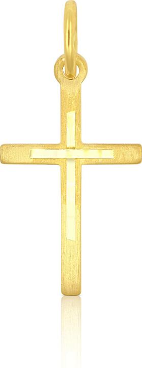 Muau Pendant cross yellow gold 750, 21x10mm (750/18K Gelbgold)