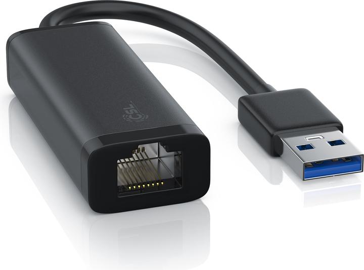 Immagine prodotto CSL Adattatore di rete USB 3.0 tipo A maschio a RJ45 Gigabit Ethernet femmina, scheda di rete esterna (USB 3.0, RJ45 (1x))
