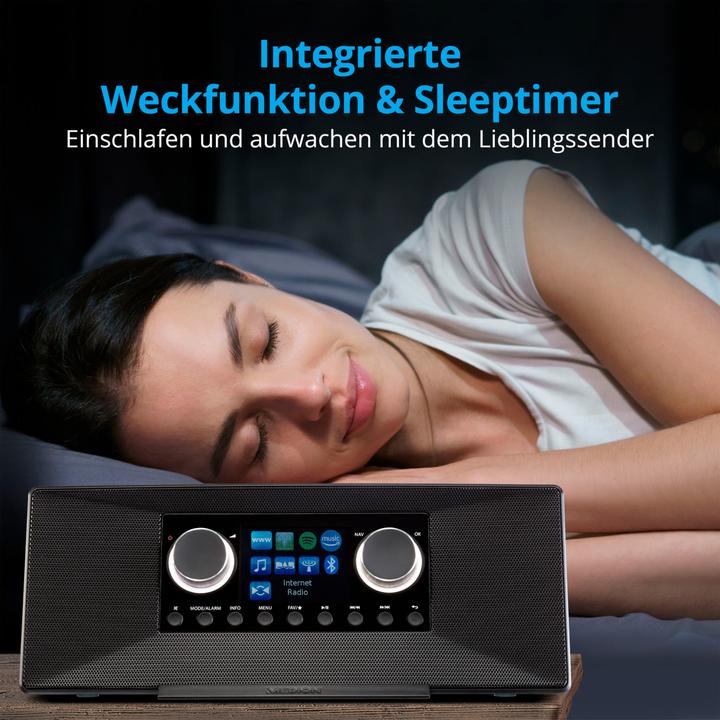 Produktbild Medion P85333 - DAB+ internetradio - Wifi - FM-ontvangst - Zwart (DAB+, AM, FM, MW, WLAN)
