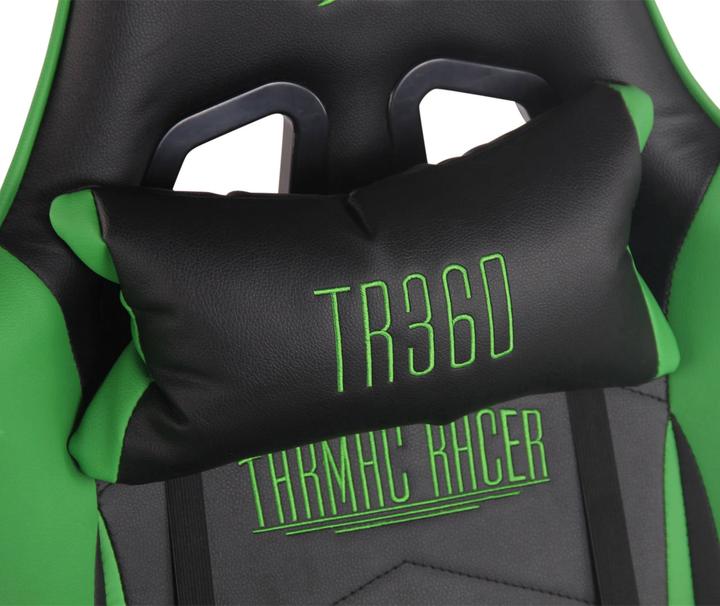Actual product image CLP Turbo racing office chair with footrest, black/green