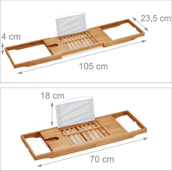 Produktbild Relaxdays Verstellbares Badebrett (105 x 23.5 x 18 cm)