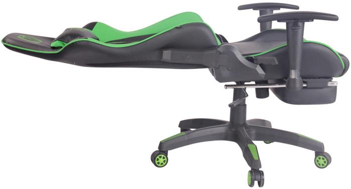 Actual product image CLP Turbo racing office chair with footrest, black/green