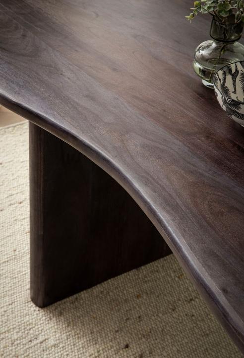 Produktbild FineBuy Esszimmertisch Esstisch 180 cm Holz Dunkelbraun Küchentisch Nierenform (180 x 90 x 75 cm)