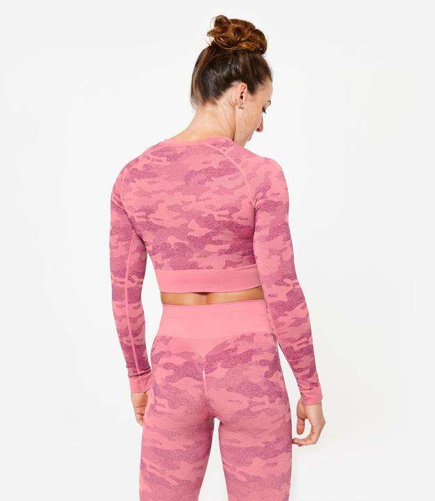 Image du produit Domyos T-shirt manches longues Crop Top femme - rose (S)
