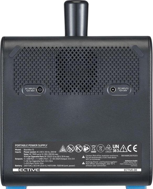 Image du produit Ective BlackBox 15 Lithium Powerstation 1500W 1497Wh Batterie USB 12V 230V Camping (1497 Wh, 20 kg)