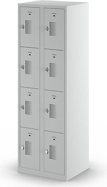 Produktbild eurokraft basic Schliessfachschrank mit Drehriegel für Vorhängeschloss, 8 Fächer (60 cm, 180 cm)