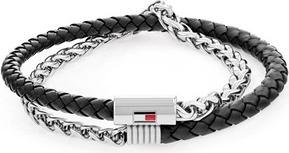 Tommy Hilfiger Leather and steel double bracelet 2790562
