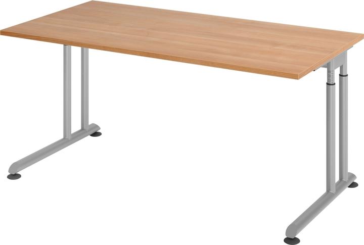 Immagine prodotto Escritorio Scrivania C-foot 160x80cm noce/argento (160 x 80 cm)
